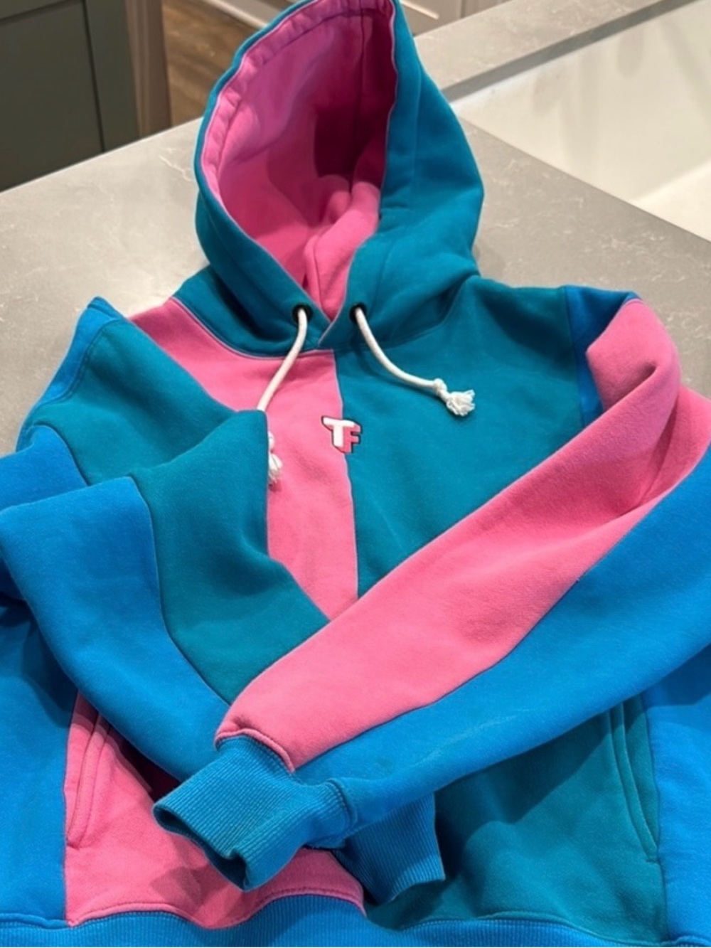 Teddy Fresh Blue and Pink Hoodie